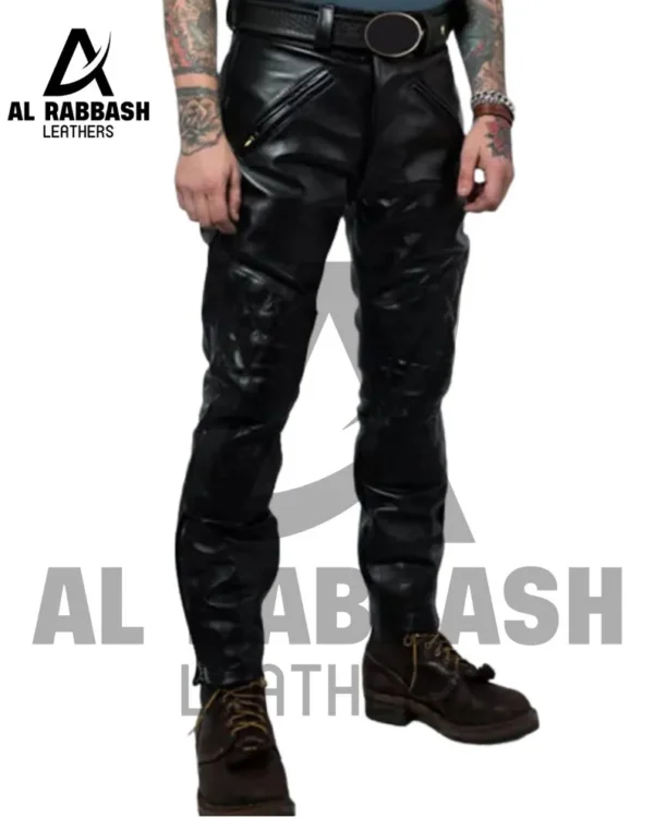 Quilted Leather Zipper Pant