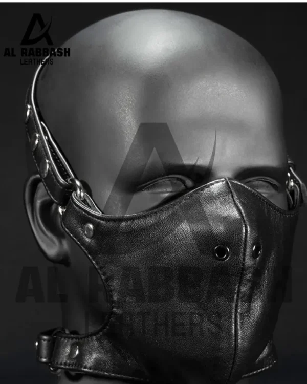 Leather Bondage  Full Face Cover BDSM Mask