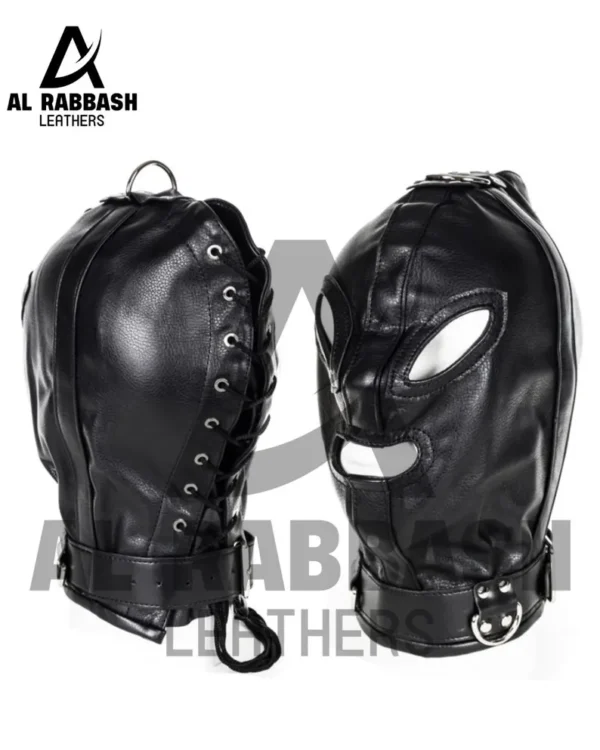 Leather Bondage Senosory Experience  Hood