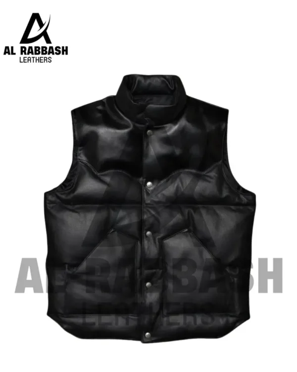 Lambskin Quilted Leather Puffer Vest