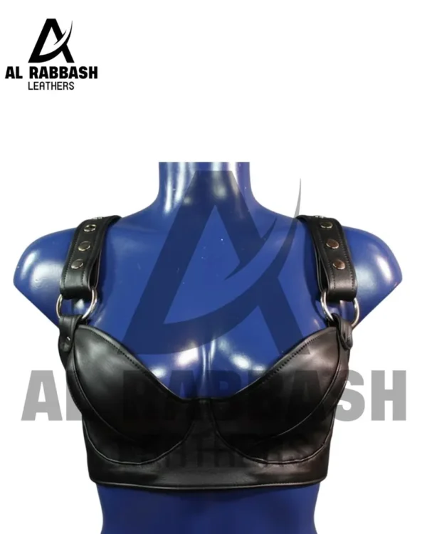 Handmade Black Cow Leather Bra – Custom Made | Classic Soft Leather Lingerie Top for Women