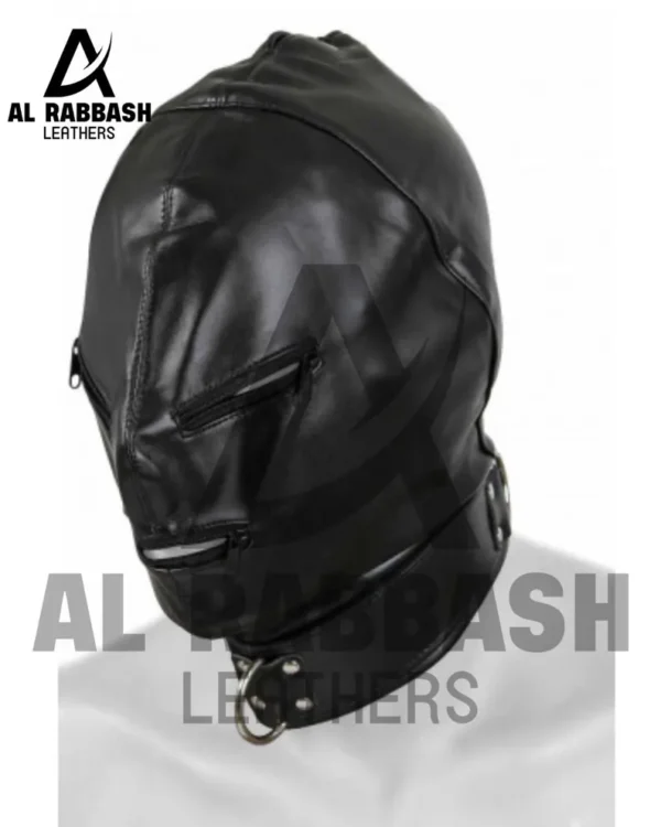 Heavy-Duty Leather Hood with Zipper Openings