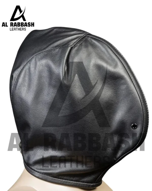 Handmade Black Leather Bag Hood