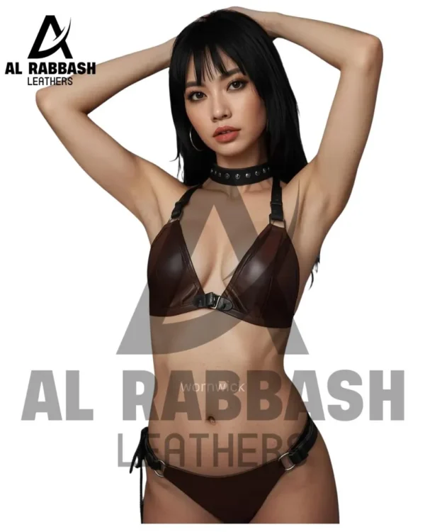 Goth Harness Leatherette Bikini Set