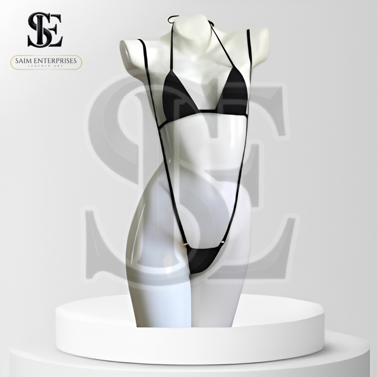 Leather Bikini Triangle Set
