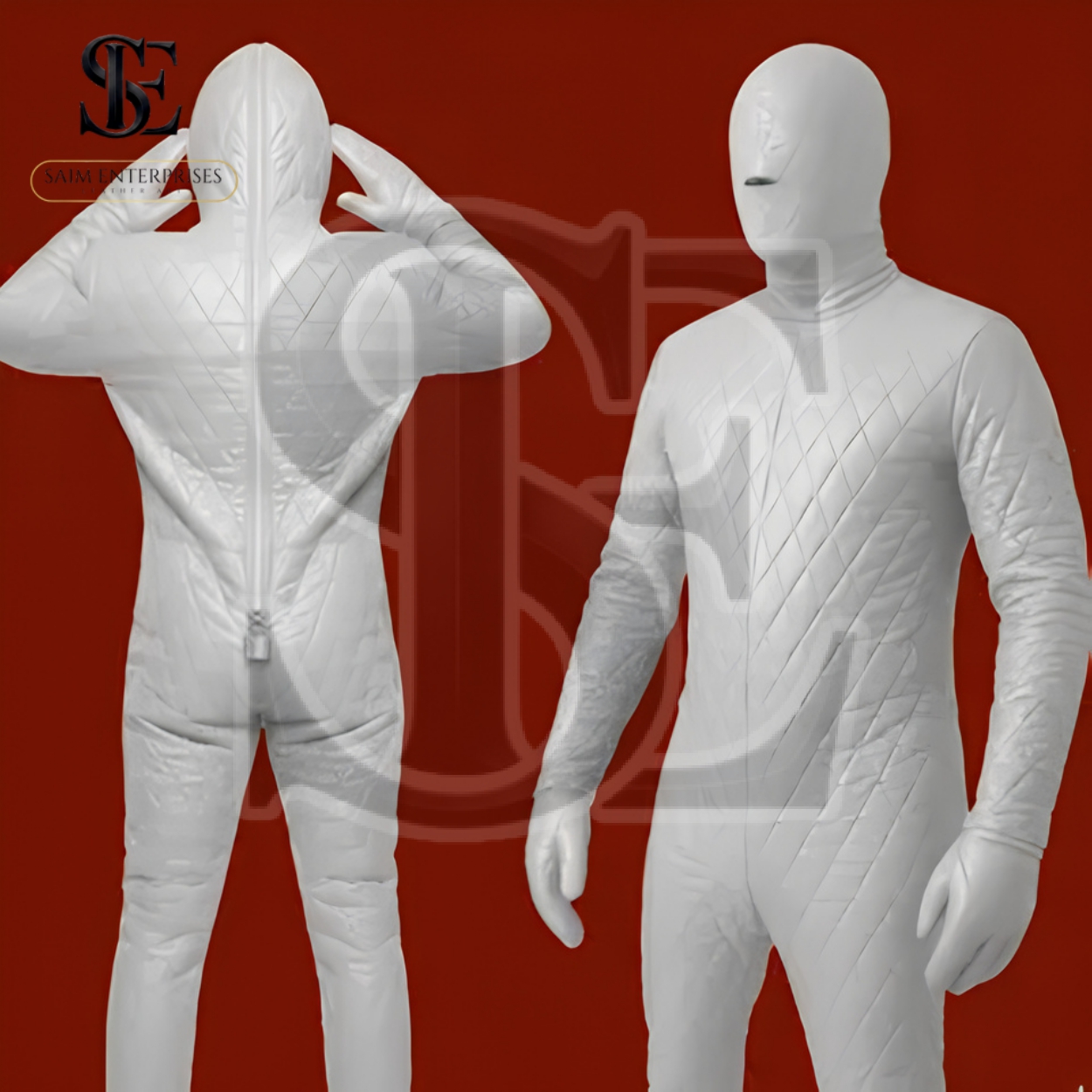 Quilted Leather Catsuit for Women – Full Body Restraint Bondage Suit