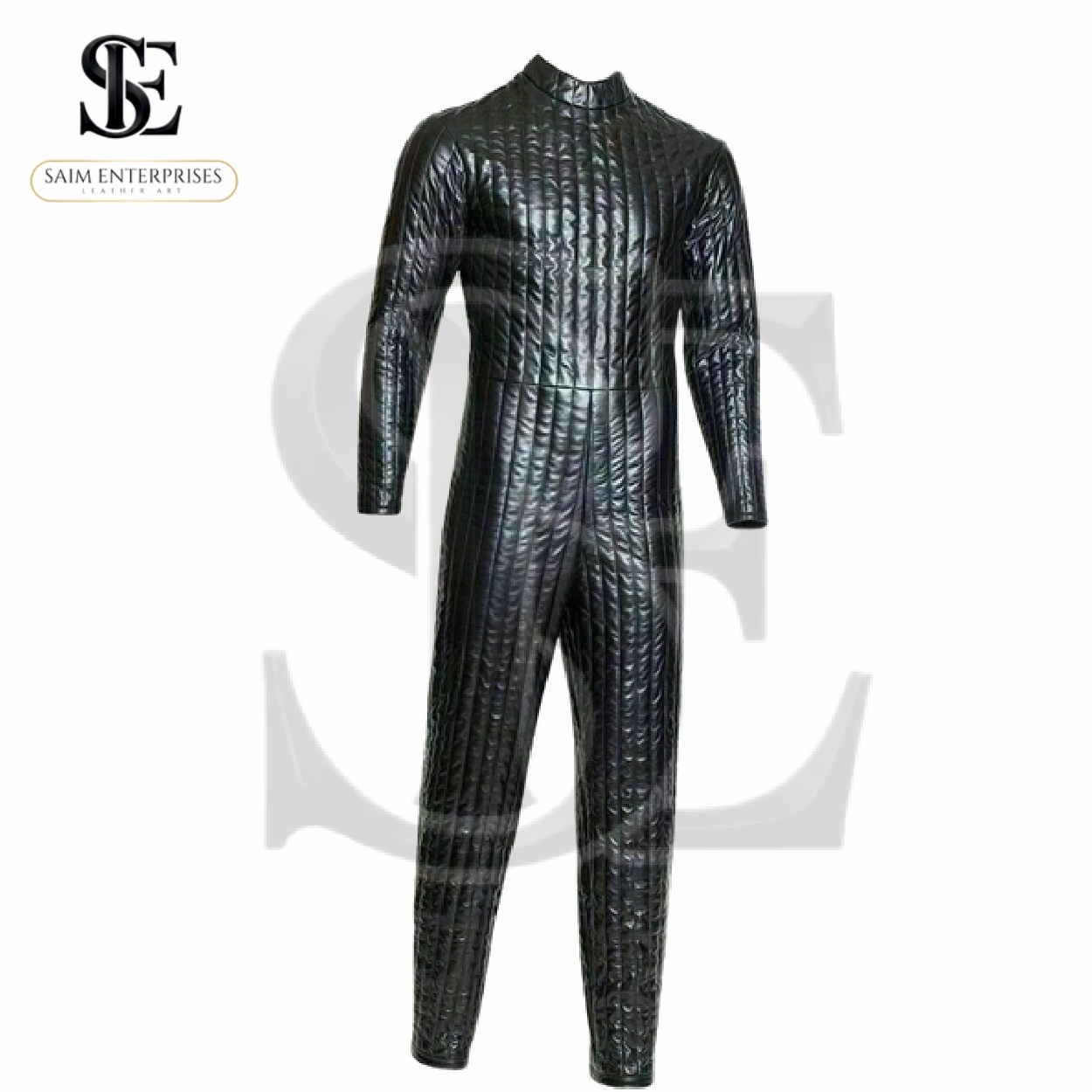 Brown Quilted Fetish Bondage Suit – Full Body Restraint BDSM Costume