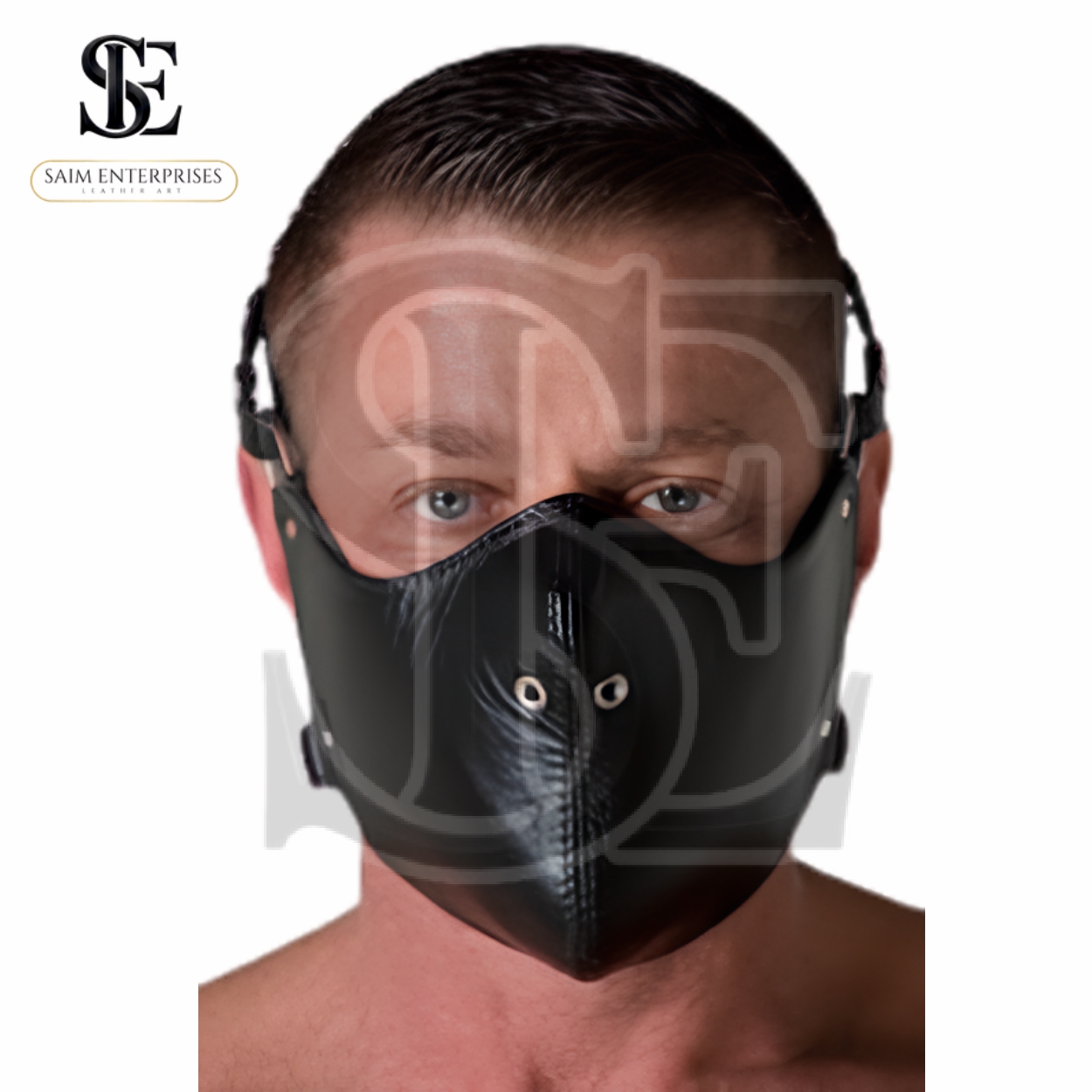Leather Bondage Full Face Cover BDSM Mask
