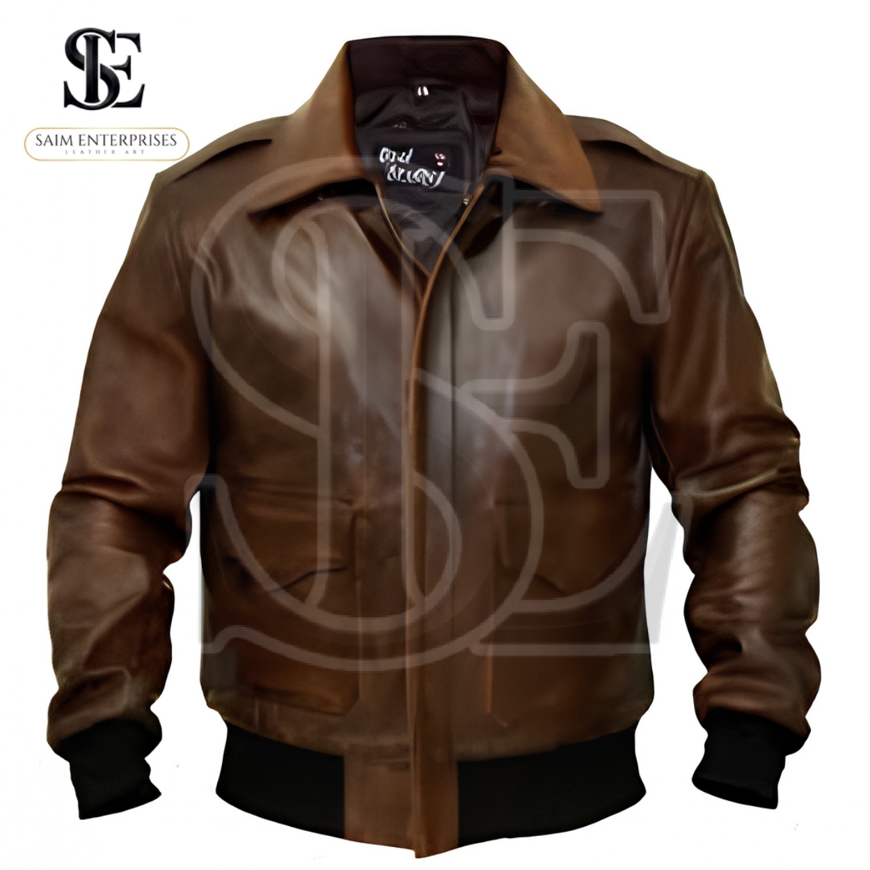 Handmade Mens A2 Lambskin Leather Bomber Jacket | Chocolate Brown, Quilted Lining