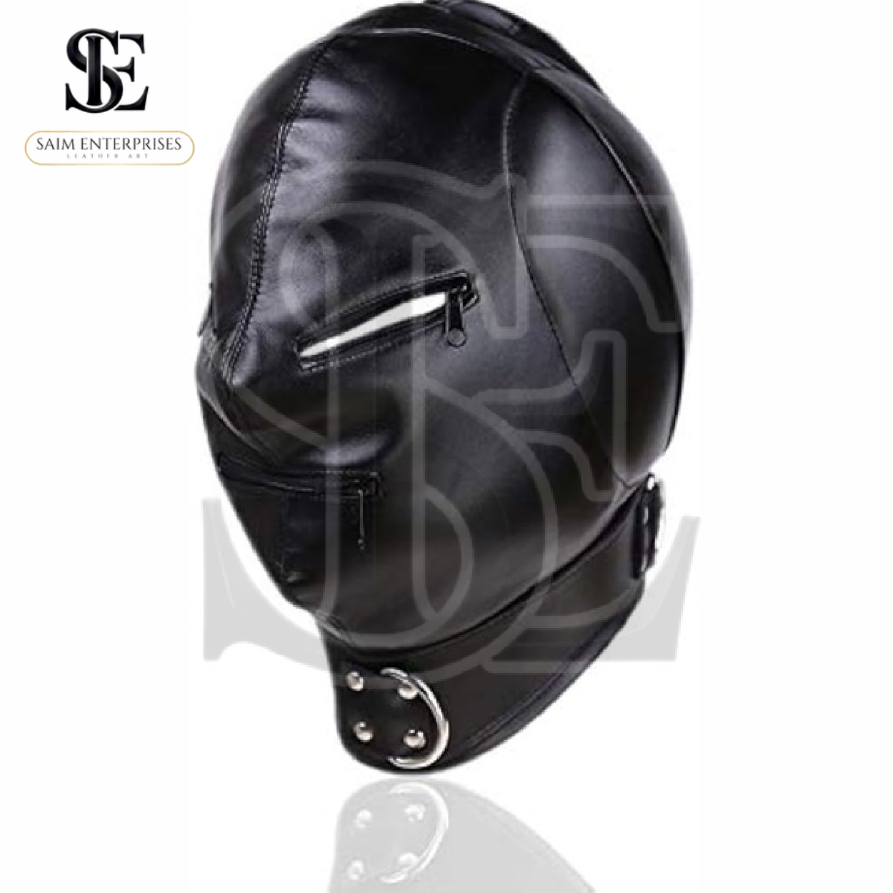 Heavy-Duty Leather Hood with Zipper Openings