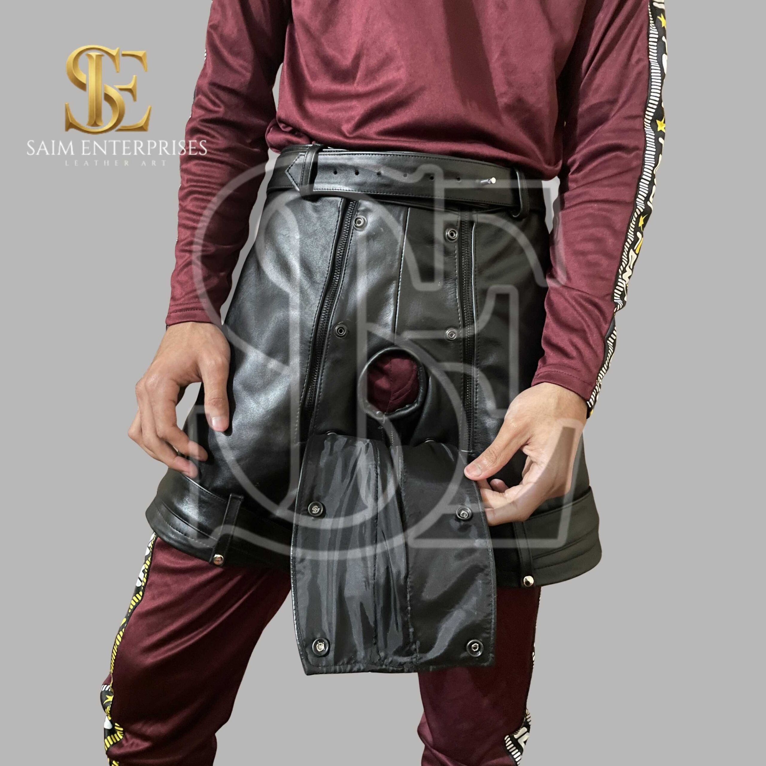 Handmade Men's Genuine bondage Leather BDSM Shorts