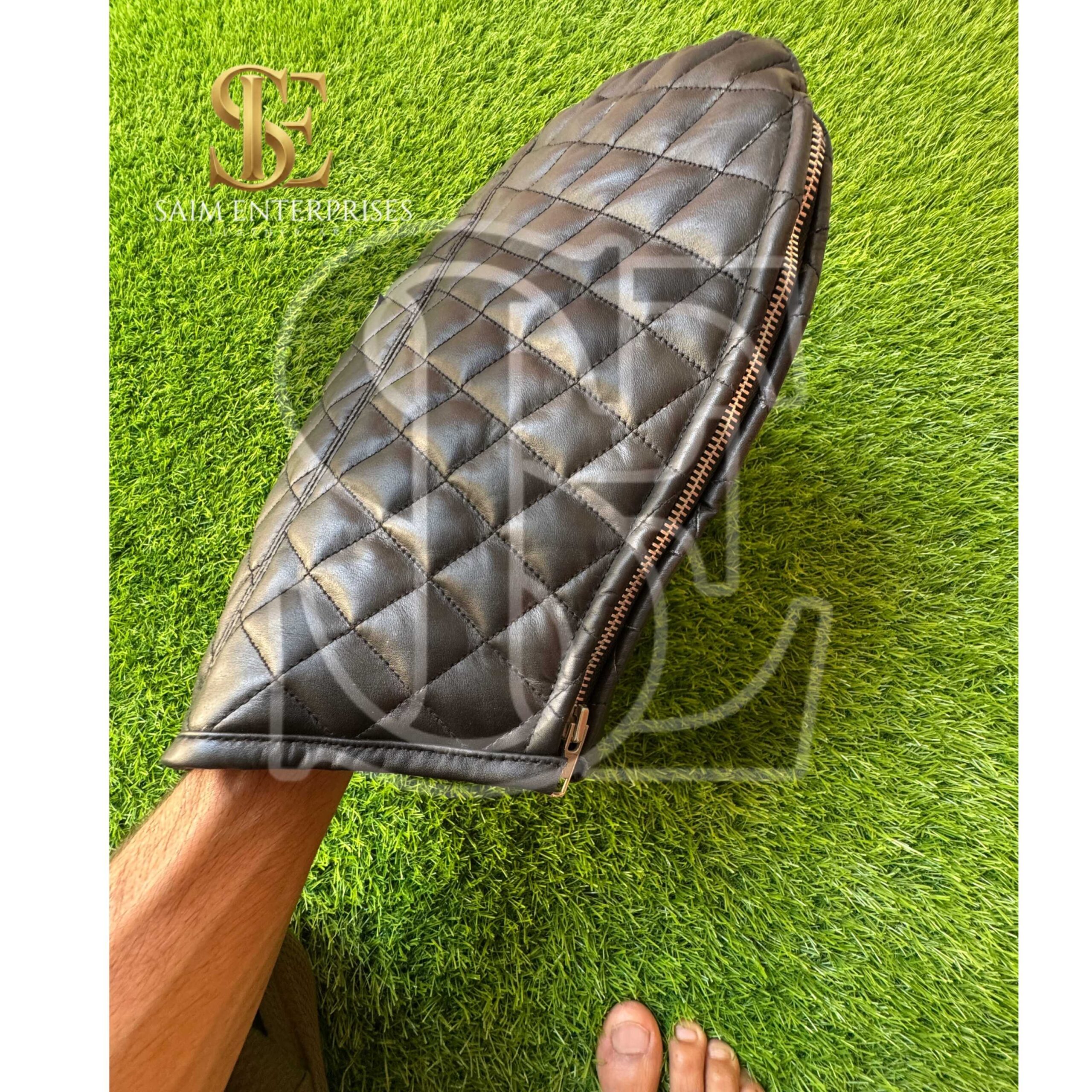Handmade Quilted Genuine BDSM Leather Bondage Hood - Image 6