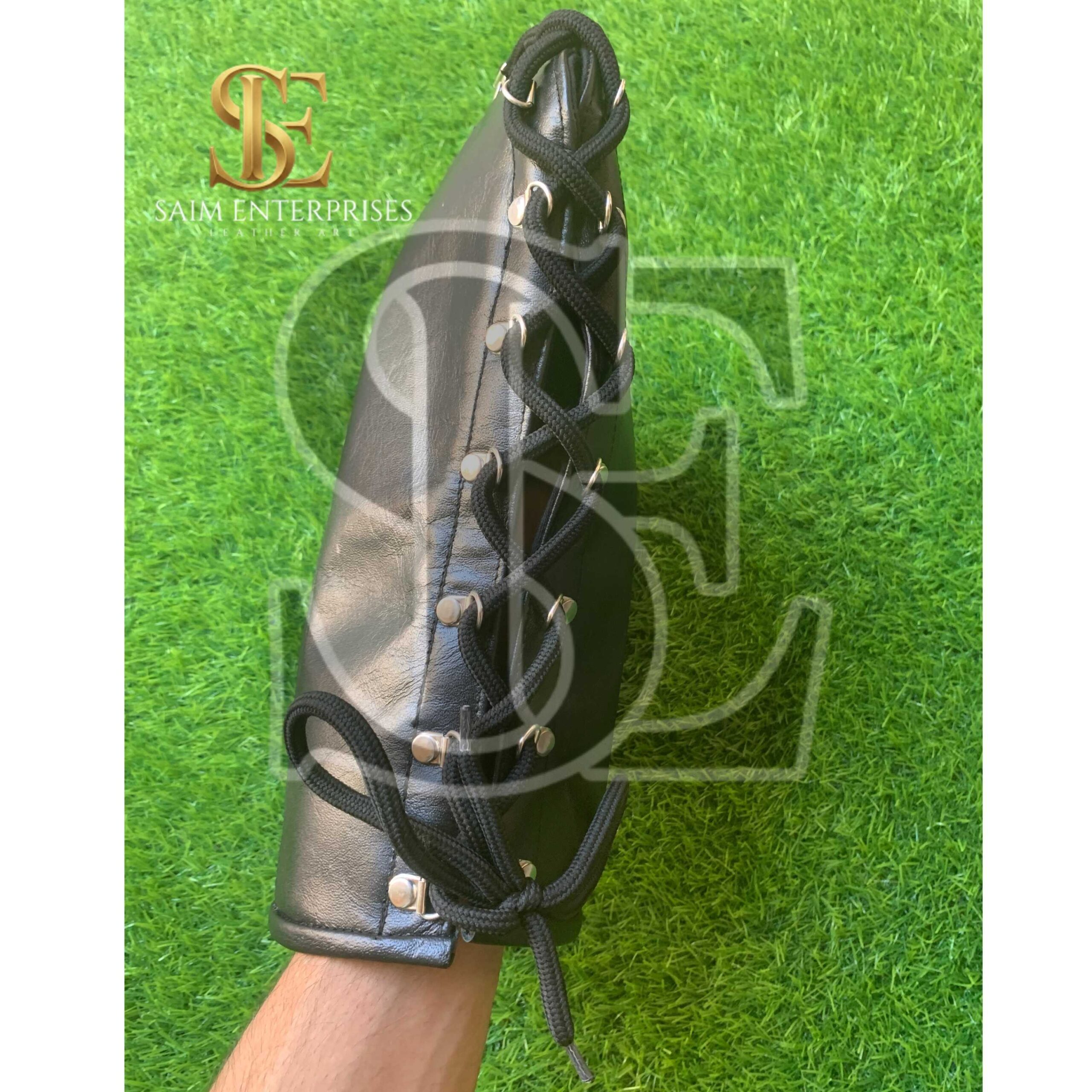 Handmade Black Genuine Leather Full Bondage Hood Mask - Image 5