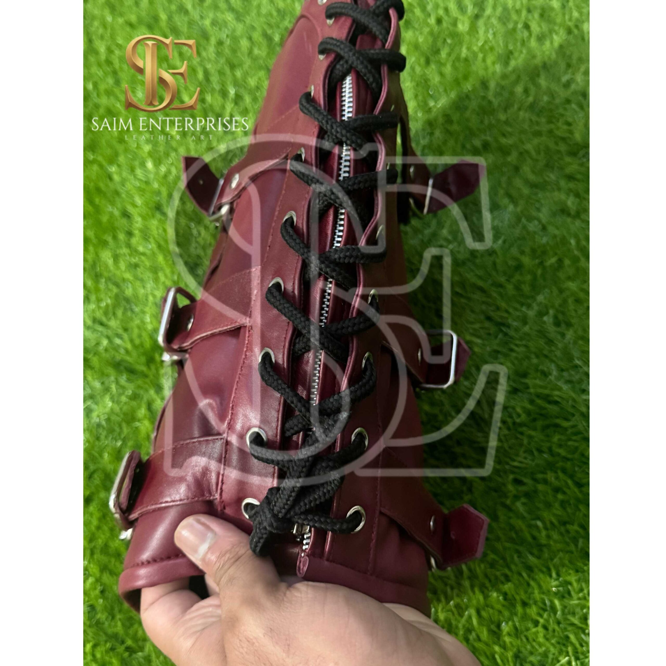 Handmade Leather BDSM Bondage Hood Mask with Adjustable Buckles - Image 5
