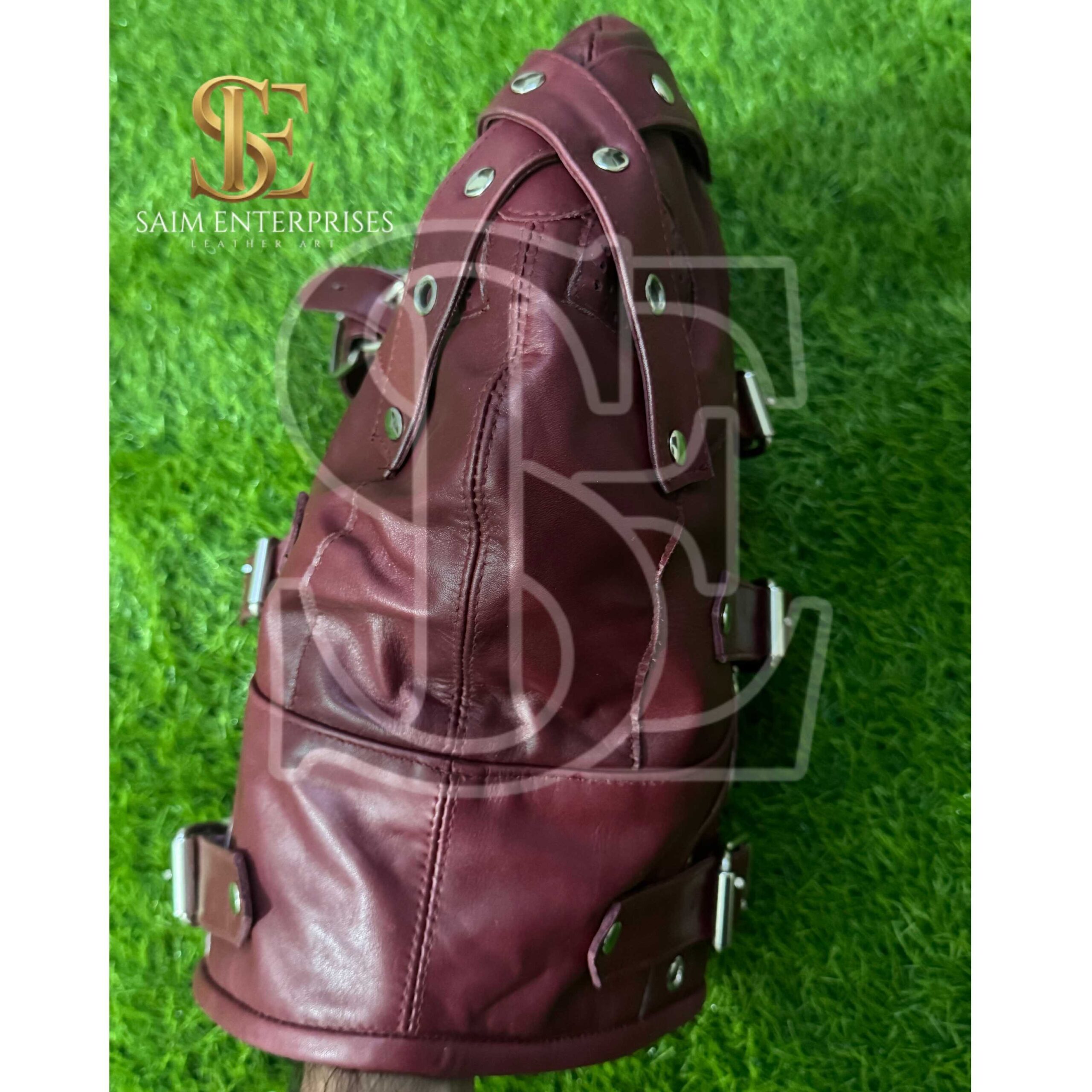 Handmade Leather BDSM Bondage Hood Mask with Adjustable Buckles - Image 6