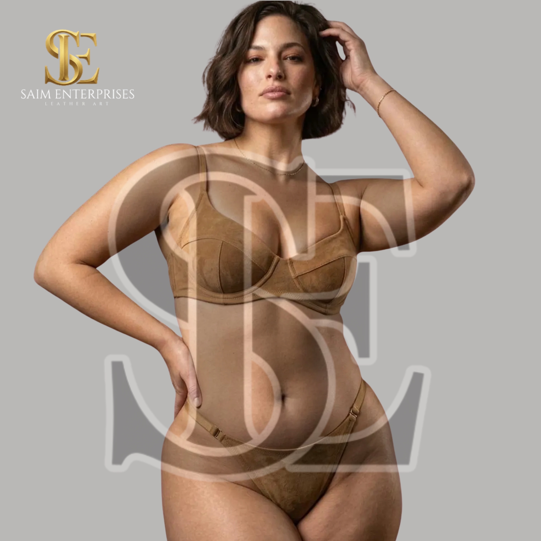 Handmade Goat Suede Leather BDSM Luxury Bikini Set