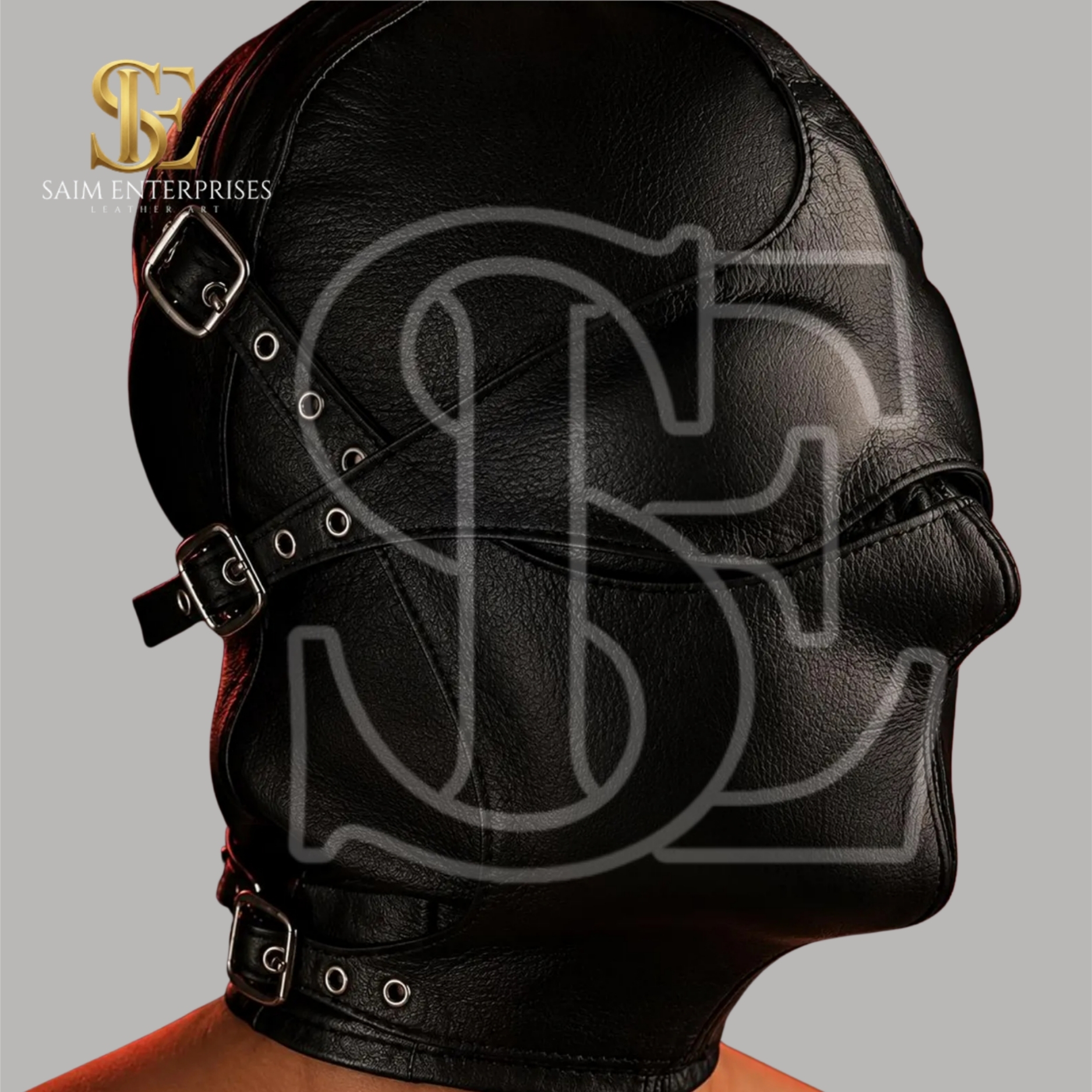 Leather BDSM Bondage Asylum Full Face Hood Mask