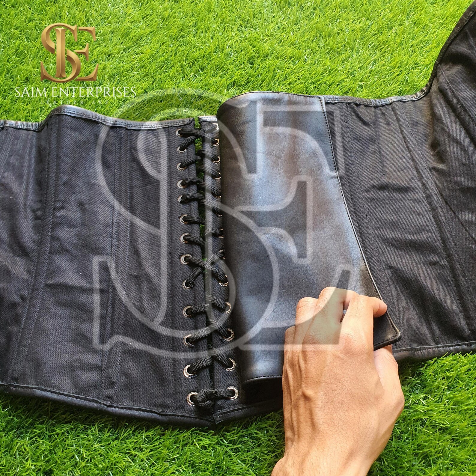 Handmade Front-Zip Overbust Leather Corset Body Shaper - Image 5
