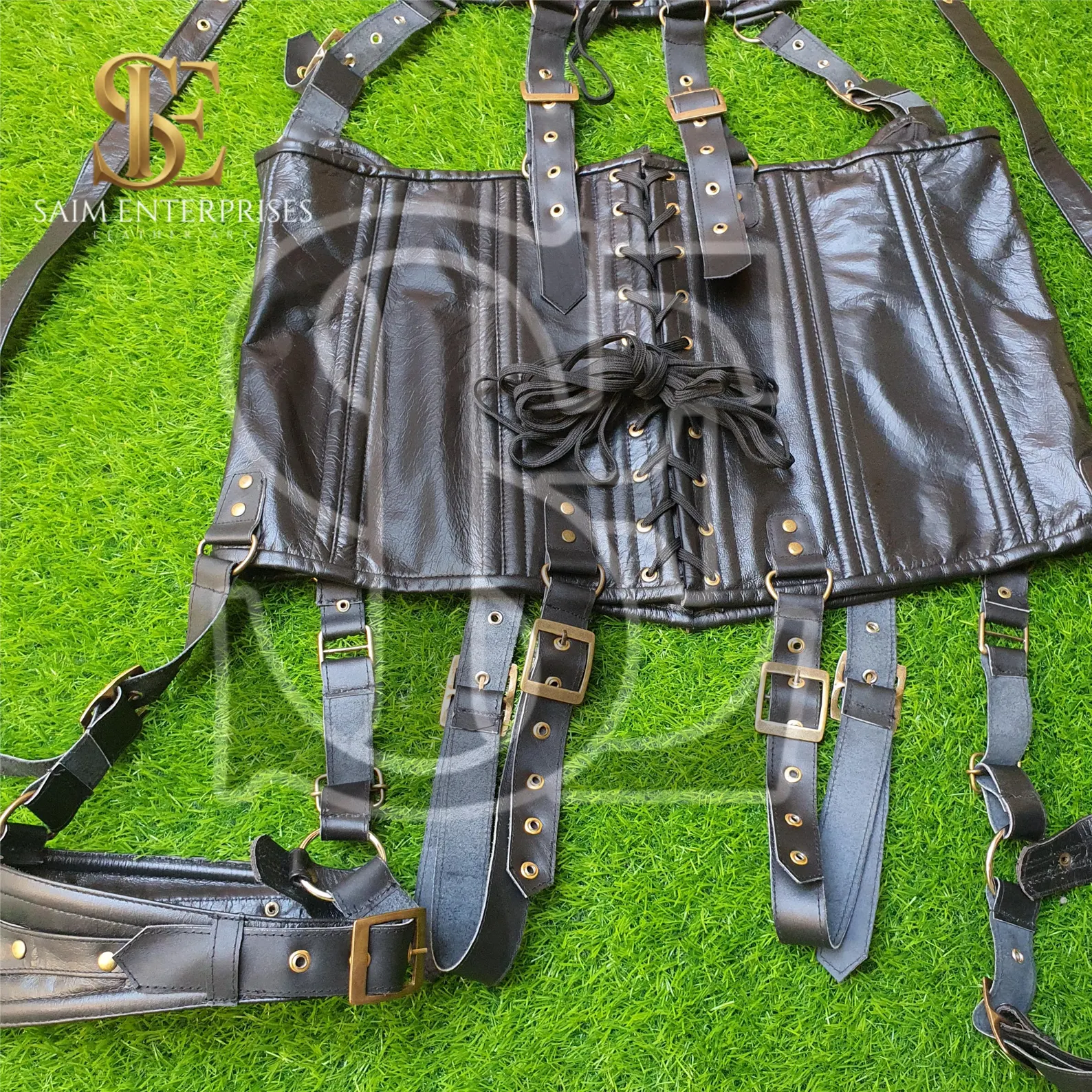 Artisan Crafted Genuine Leather Cosplay Underbust Corset - Image 3